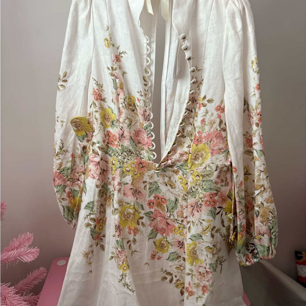 Zimmermann Ivory Floral Dress